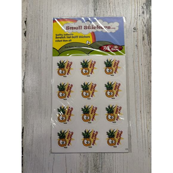 Rare Scratch & sniff happy Allie scented Sticker Matte Perky Pineapple pack NEW - Picture 1 of 2